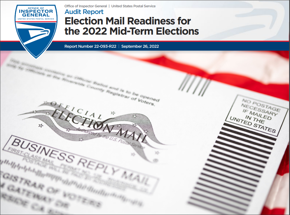 Office of Inspector General (OIG) Report: Election Mail Readiness for the 2022 Mid-Term Elections